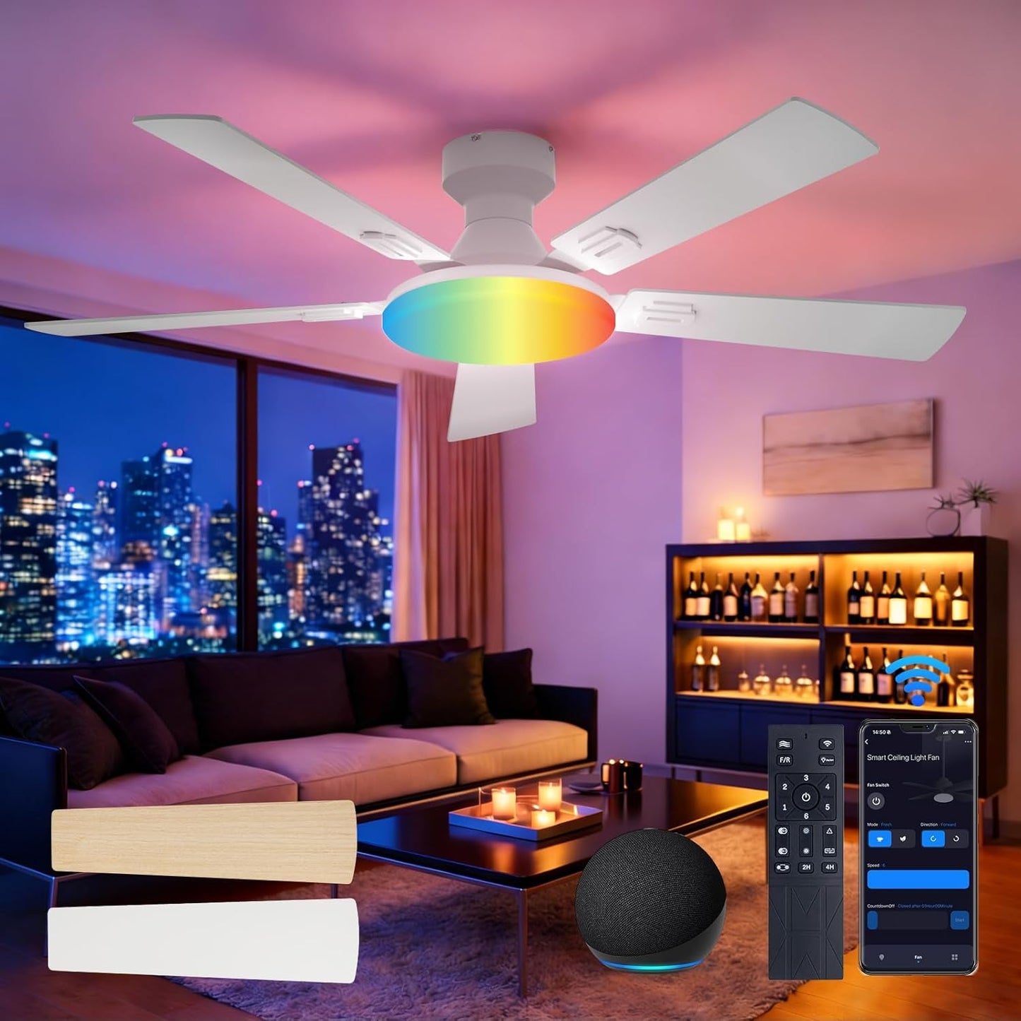 RGB Ceiling Fan 52"
