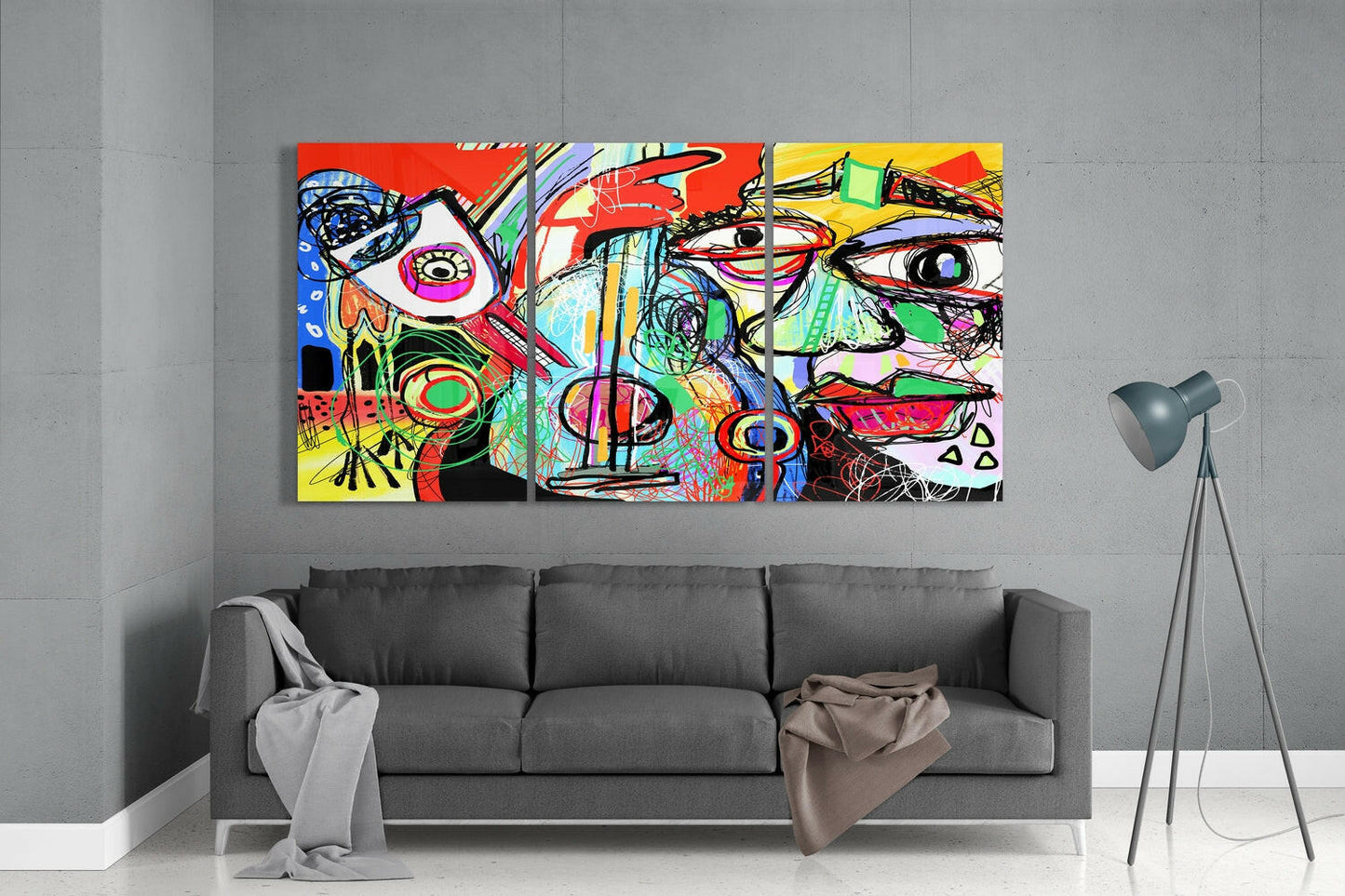 Abstract Cello Mega Glass Wall Art