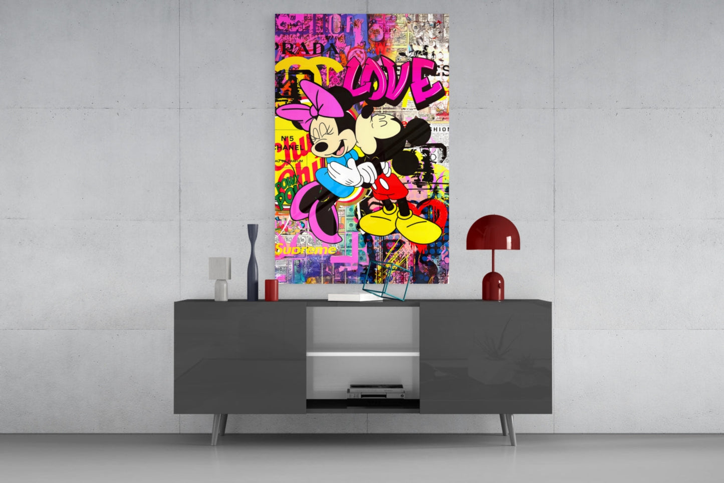 Mickey and Minnie: The Color of Love (Glass Art)