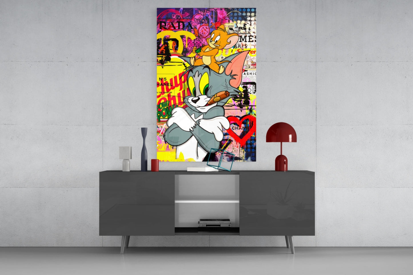 Tom and Jerry: Street (Glass Art)