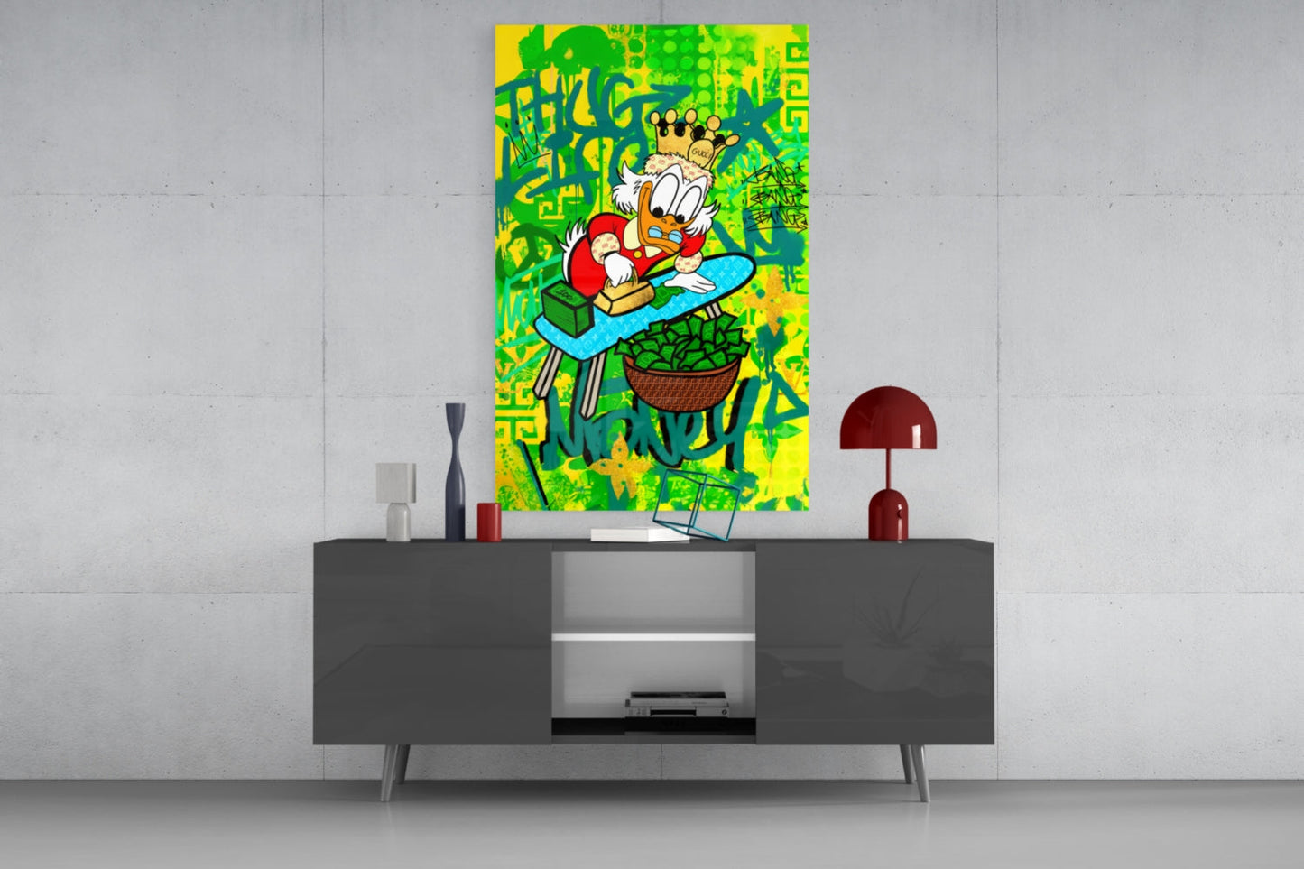 Scrooge McDuck: The Golden Throne (Glass Wall Art)