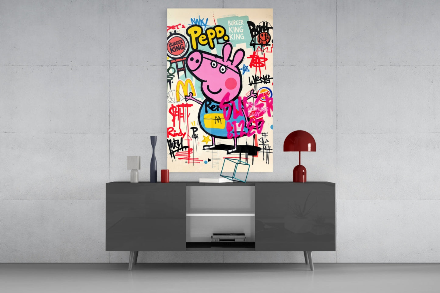 Urban Peppa (Glass Wall Art)