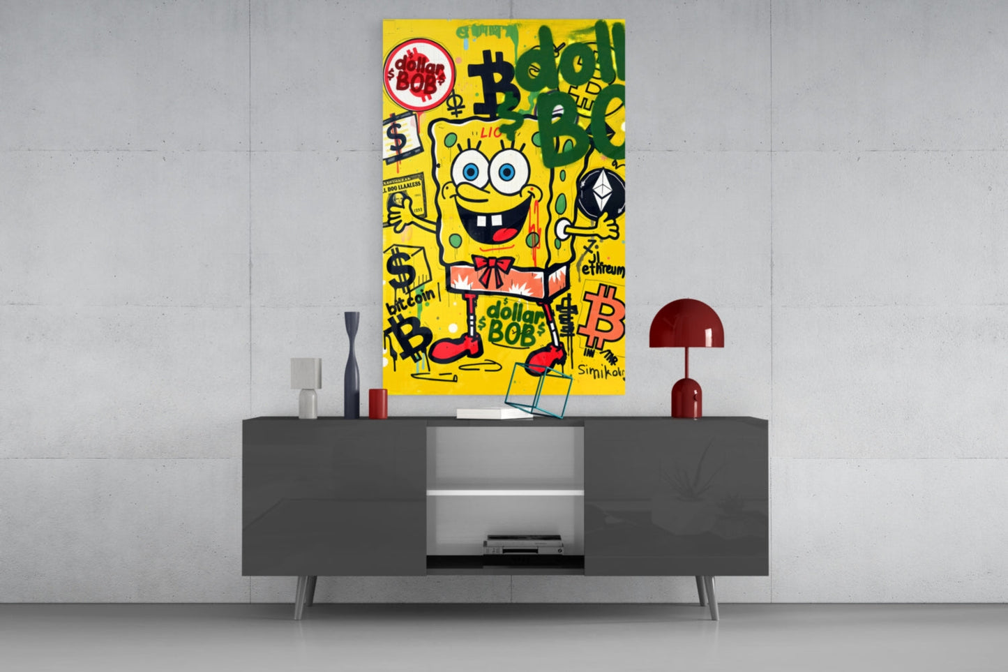 Crypto SpongeBob (Glass Wall Art)