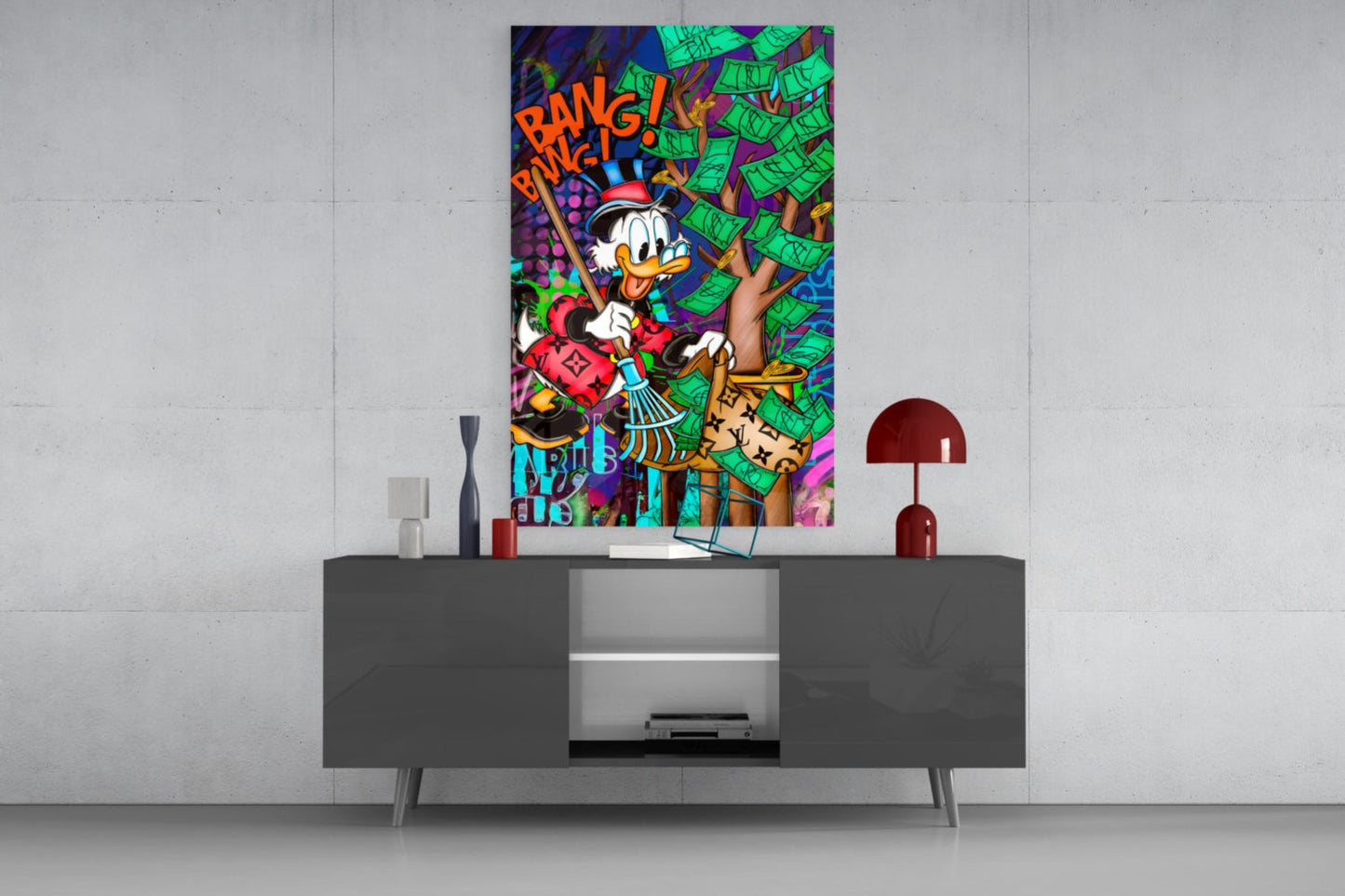 Scrooge's Cash Harvest (Glass Wall Art)