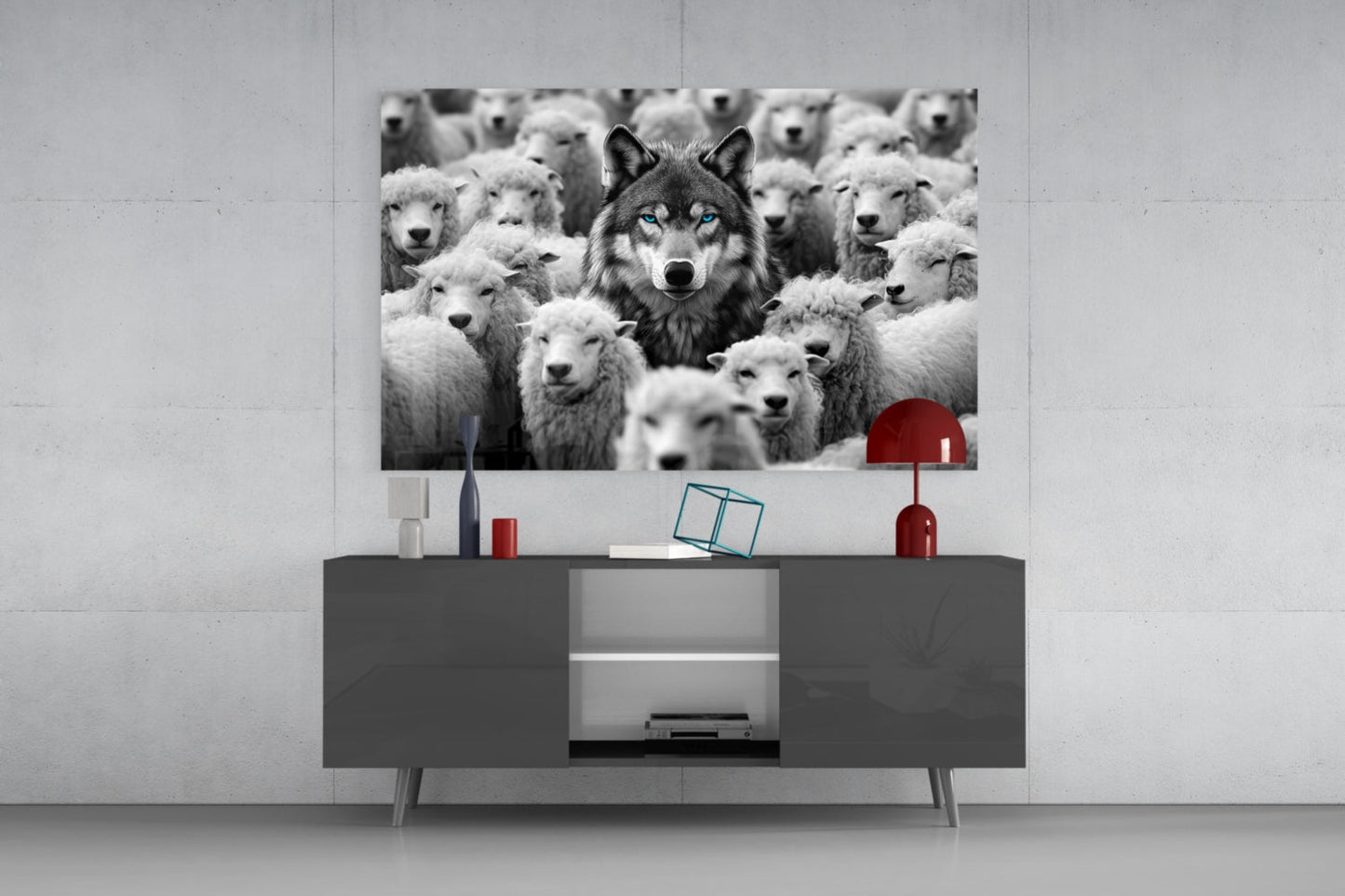 Wolf in Sheep's Clothing (Glass Wall Art)