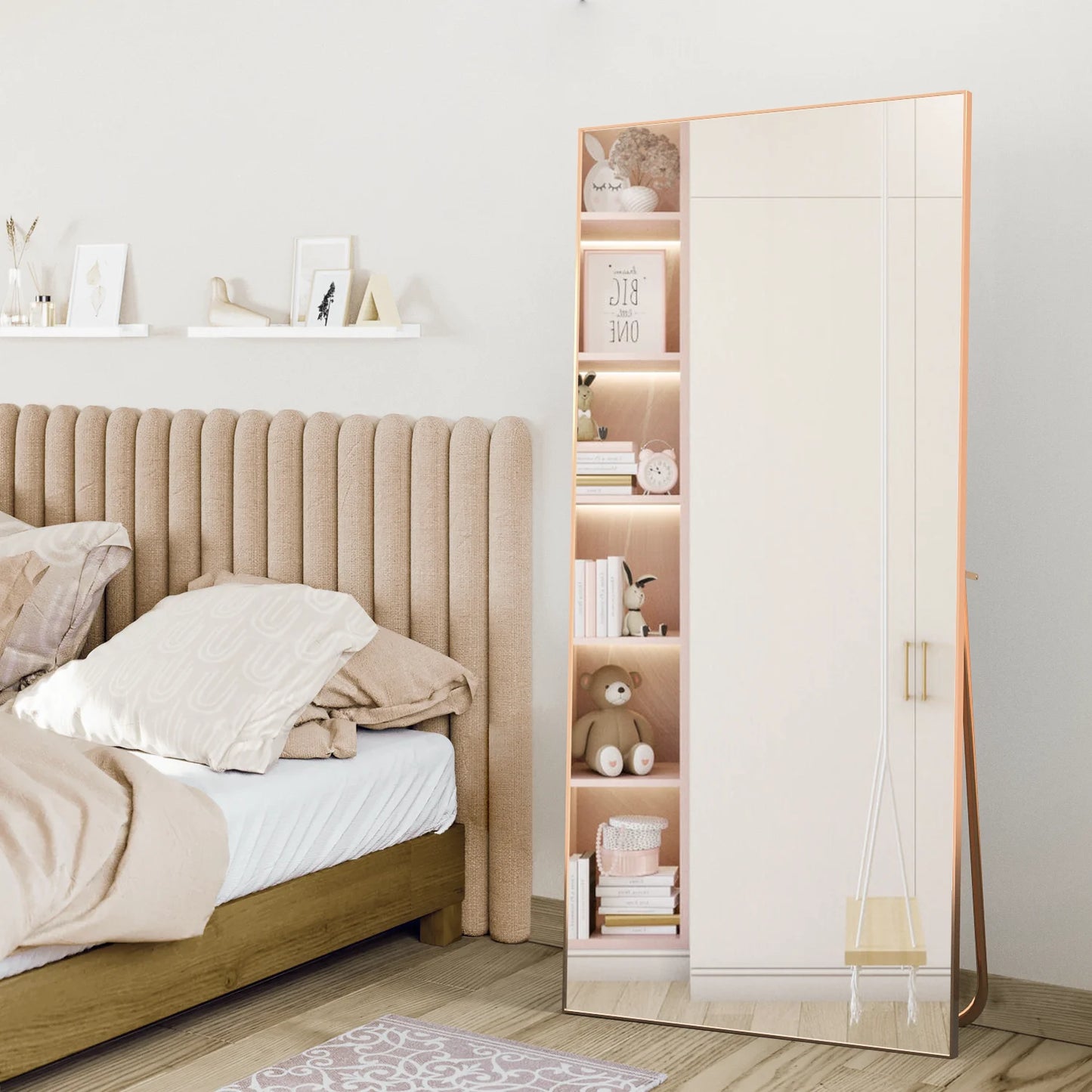 CISTEROMAN Full Length Floor Mirror 65"X24" Large Full Body Mirror Standing Mirror Wall Mirror Big Gold