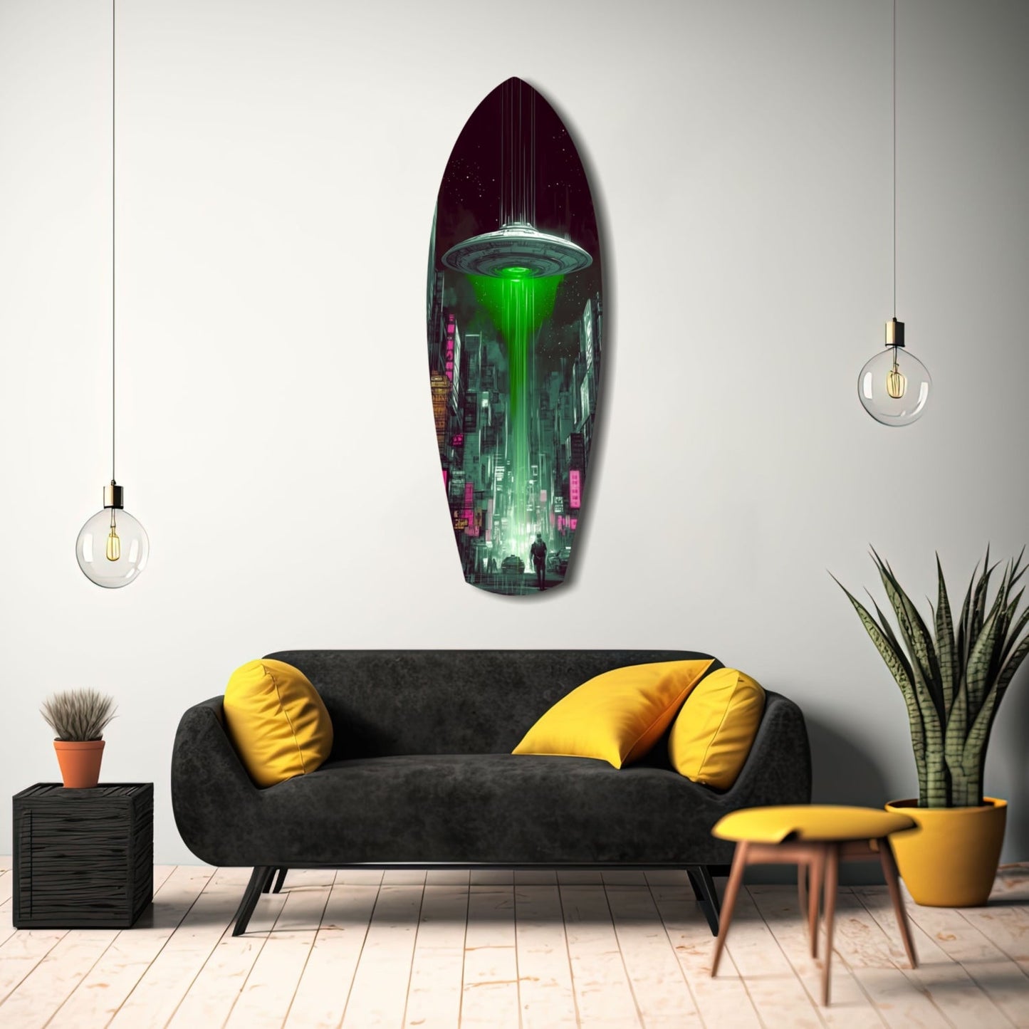 Alien Invade Glass Wall Art