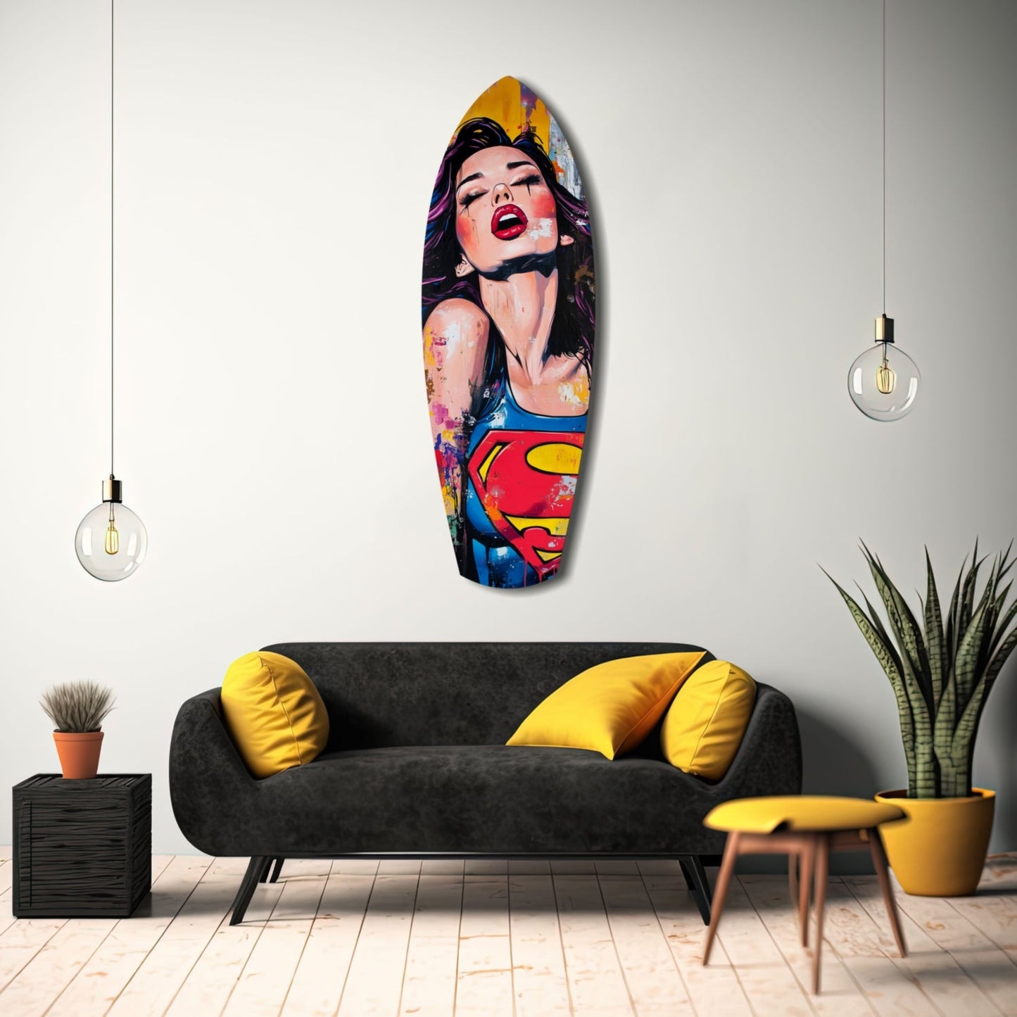 Supergirl Glass Wall Art