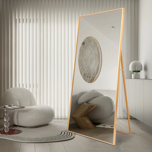 CISTEROMAN Full Length Floor Mirror 65"X24" Large Full Body Mirror Standing Mirror Wall Mirror Big Gold