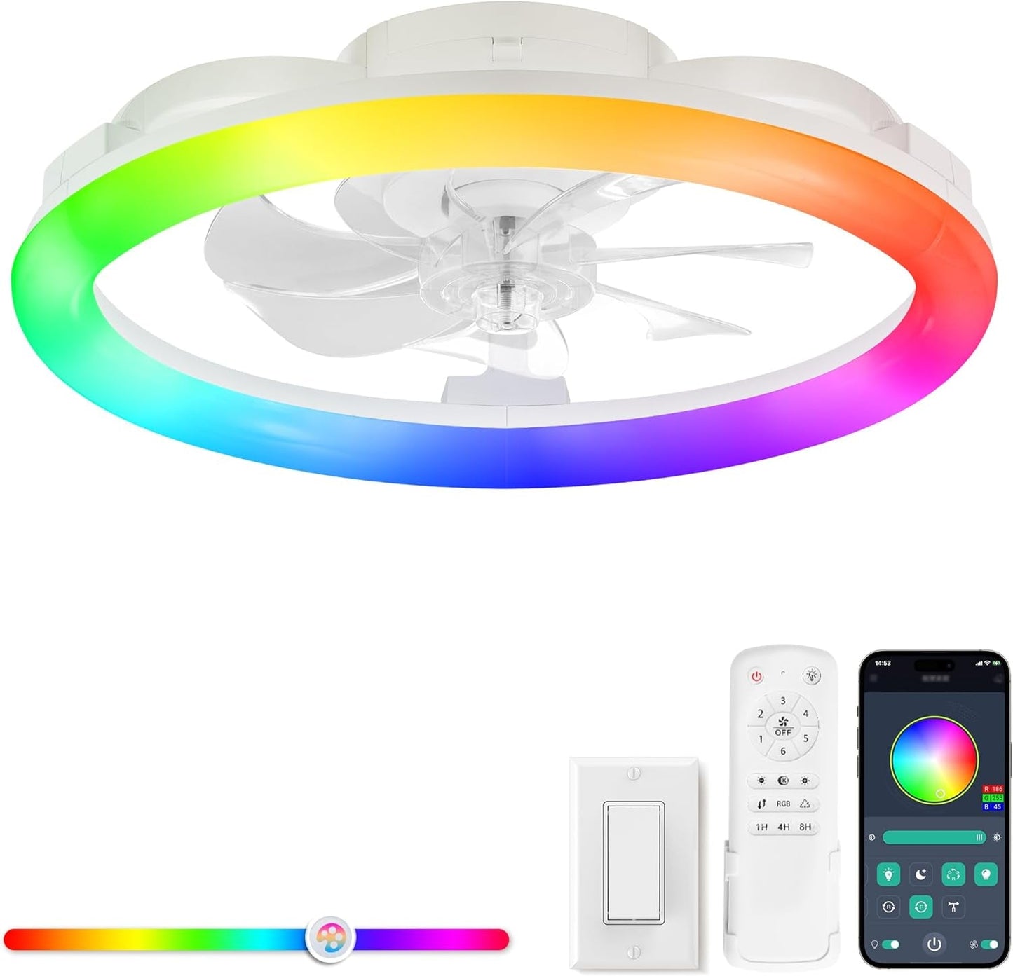 RGB Flush Mounted Ceiling Fan Illumination LED (20")