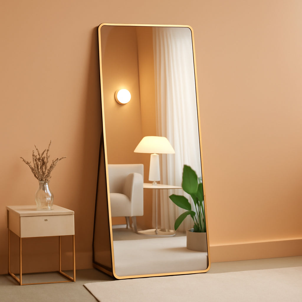 Full Length Mirror With Stand Gold Modern Frame