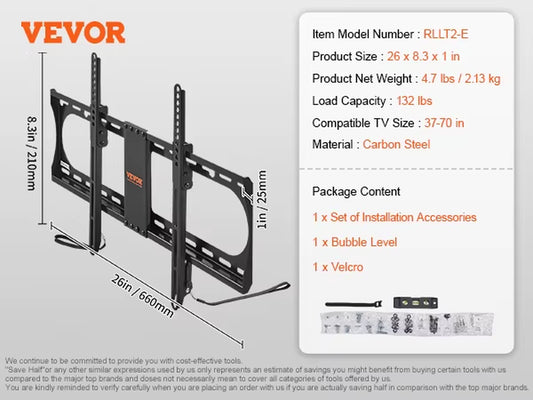 Full Motion TV Mount Fit for 26-90In Tvs Swivel Tilt Horizontal Adjustment TV Wall Mount Bracket W/ Articulating Arms