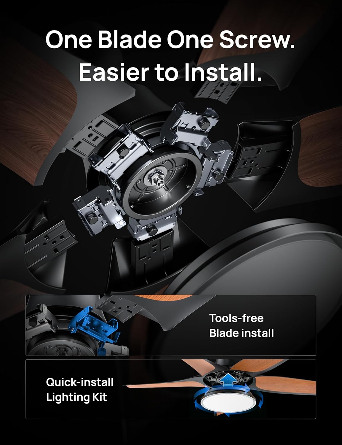 Transform Your Space with the Smart 52'' Low Profile Ceiling Fan - Alexa/App Controlled, Dimmable RGB Lighting for Ultimate Comfort and Style