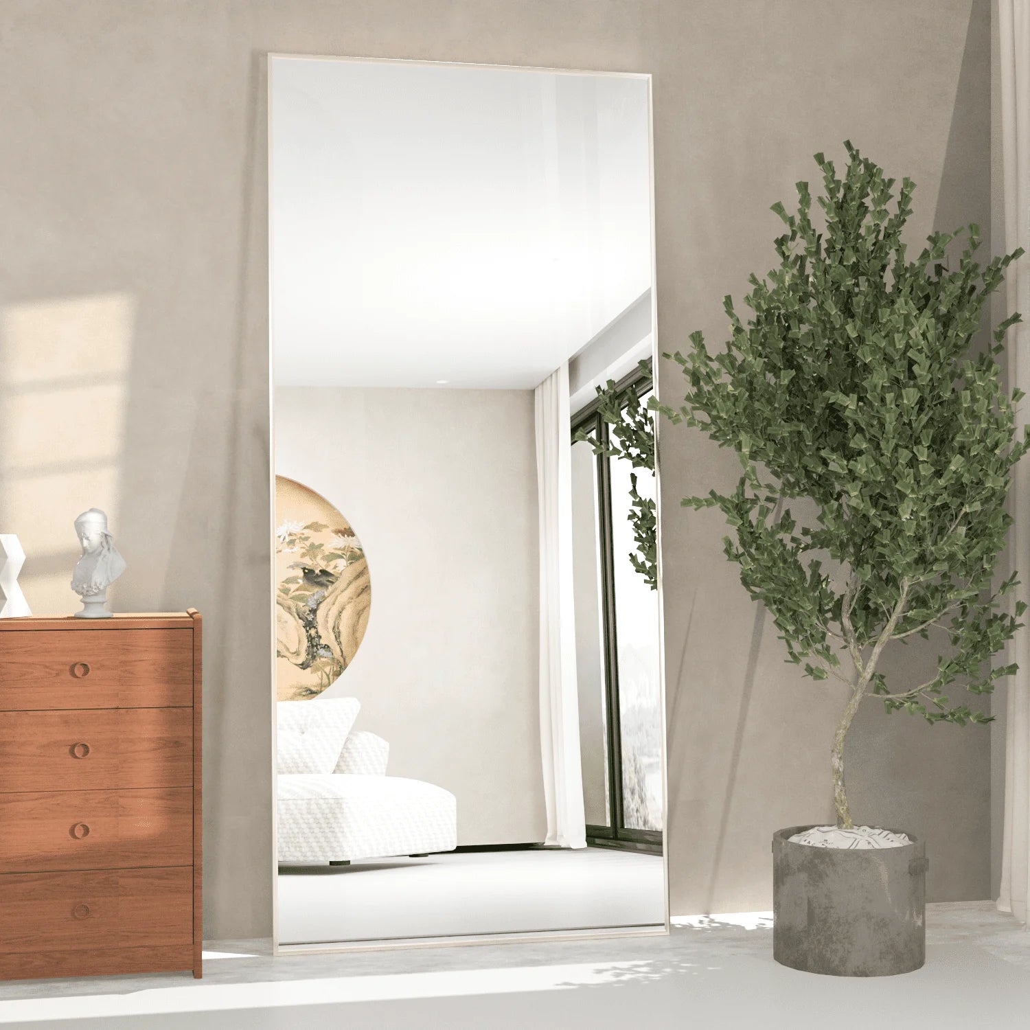 CISTEROMAN Full Length Floor Mirror 65"X24" Large Full Body Mirror Standing Mirror Wall Mirror Big Gold