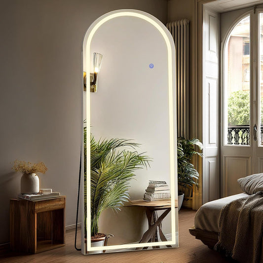 Arched Full Length Freestanding Mirror LED 20x63 Inches