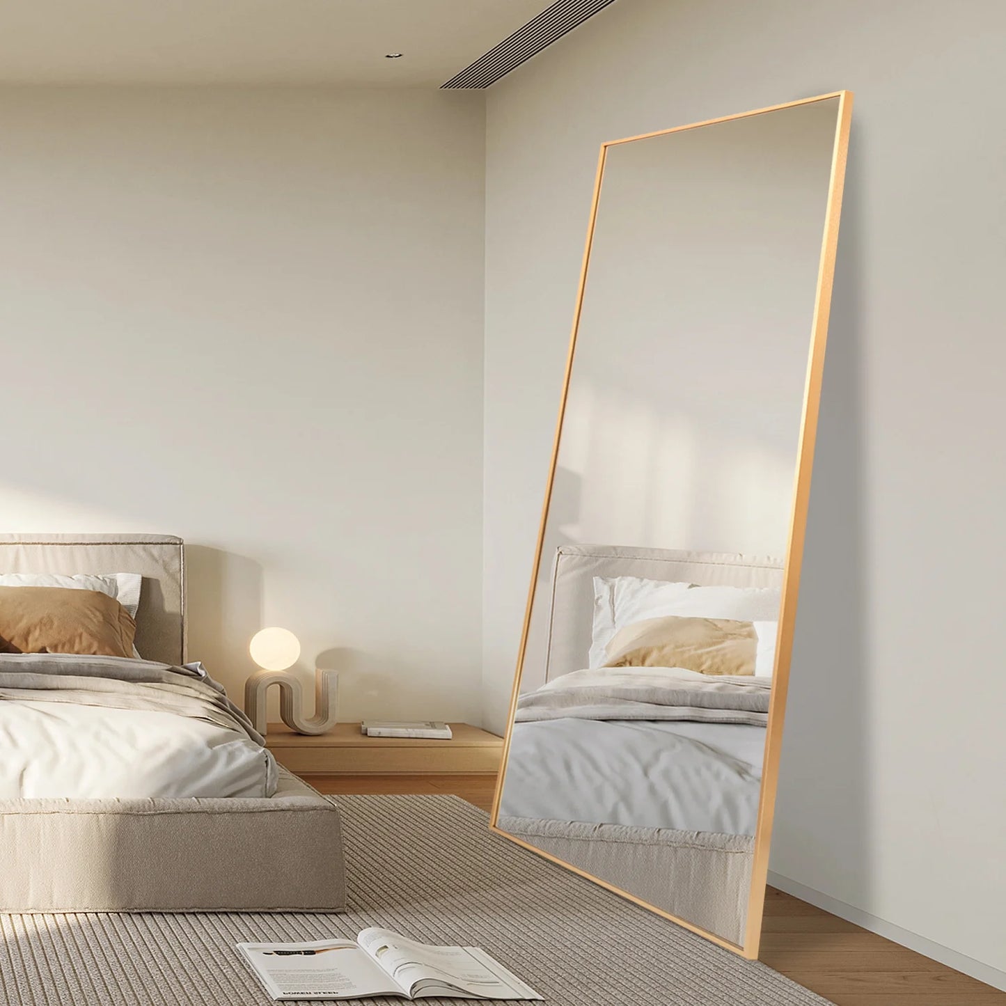 CISTEROMAN Full Length Floor Mirror 65"X24" Large Full Body Mirror Standing Mirror Wall Mirror Big Gold