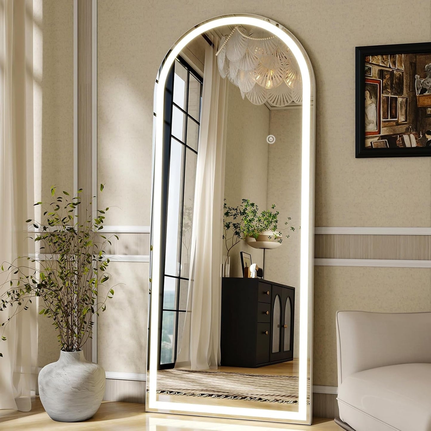 65Inch LED Arched Full Length Mirror Dimmable Lights