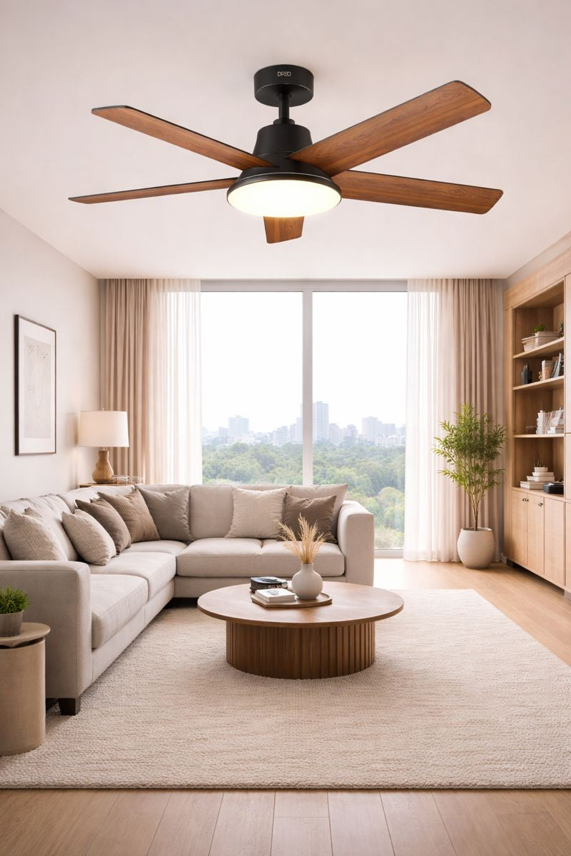 Ceiling Fan With Dimmable LED Lights Remote 52"