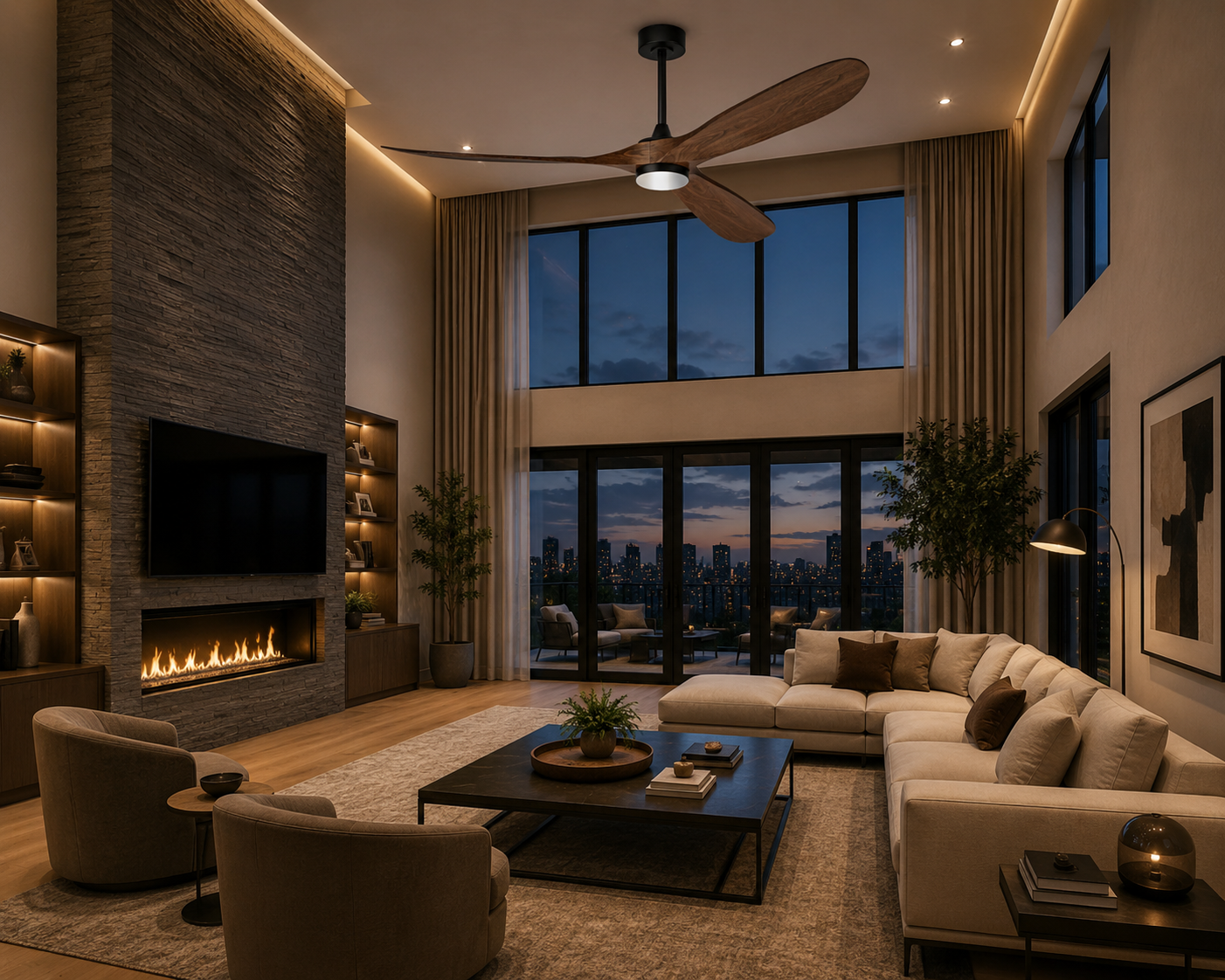 DC Ceiling Fan With Remote LED-Illuminated (70")