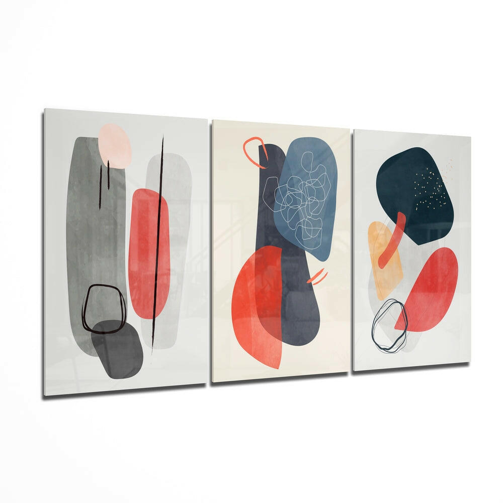 Abstract Shapes 3 Glass Wall Arts