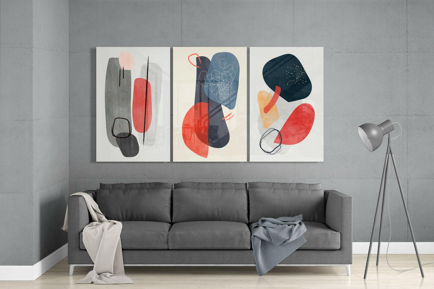 Abstract Shapes 3 Glass Wall Arts