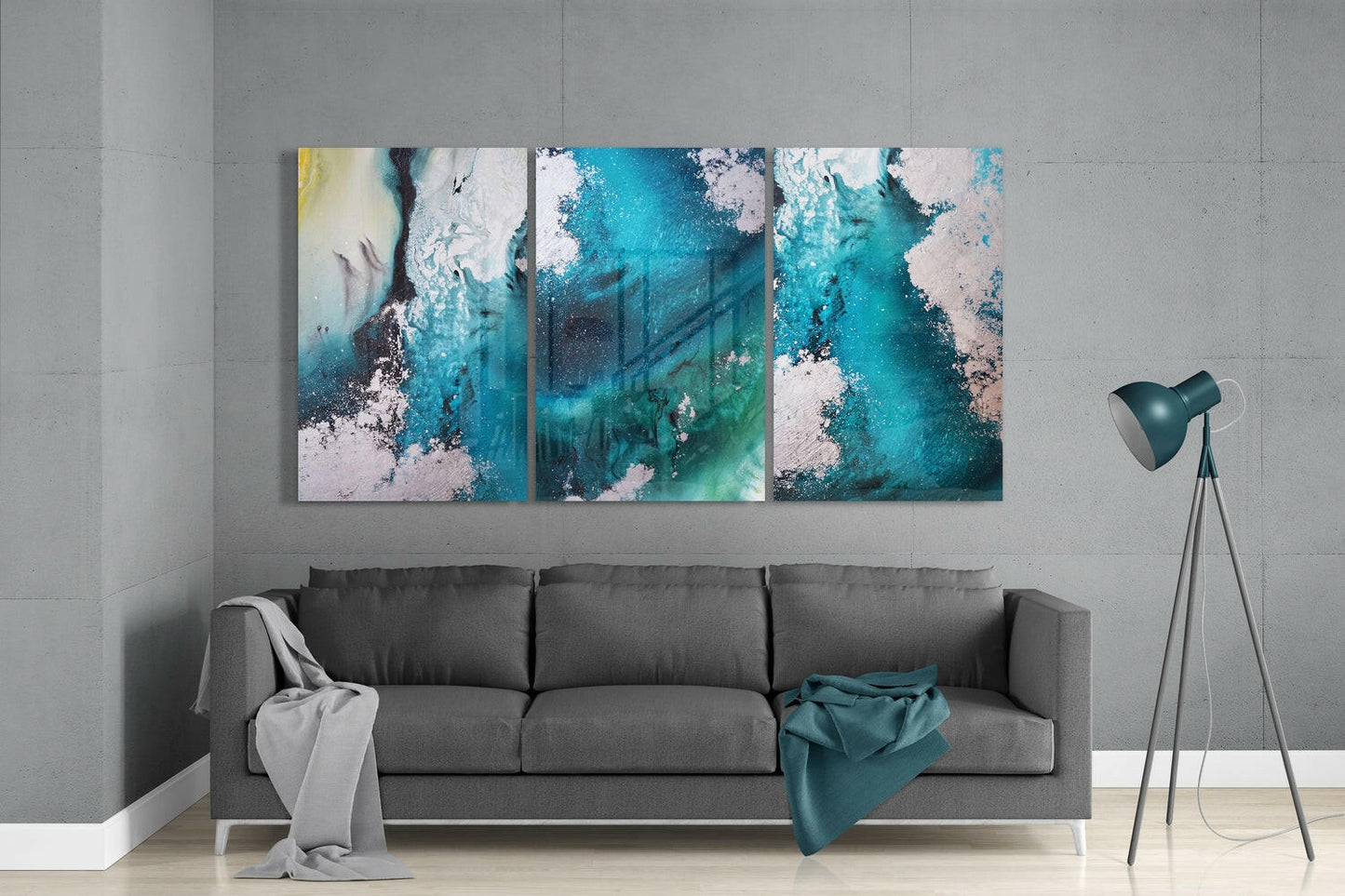 Abstract Blue Glass Wall Art