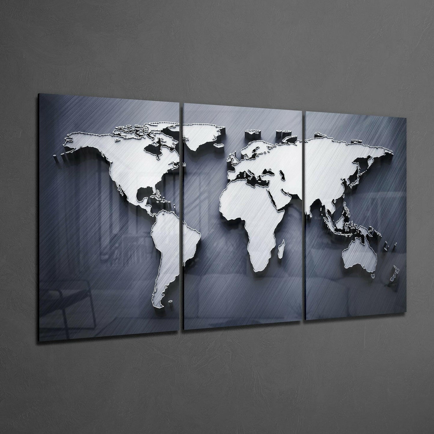 World Map (Glass Wall Art)