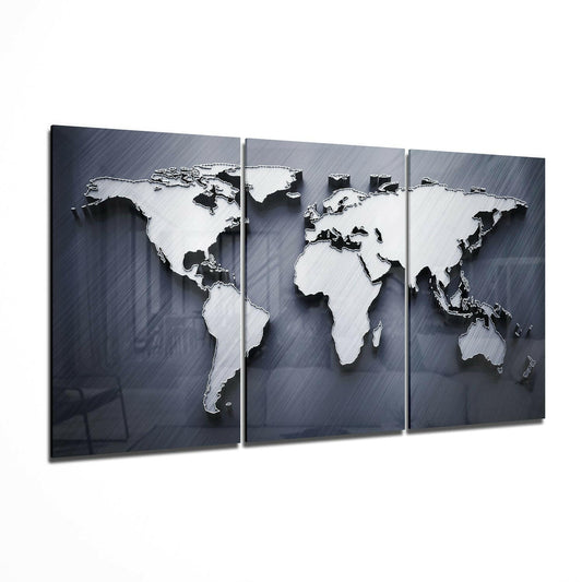 World Map (Glass Wall Art)