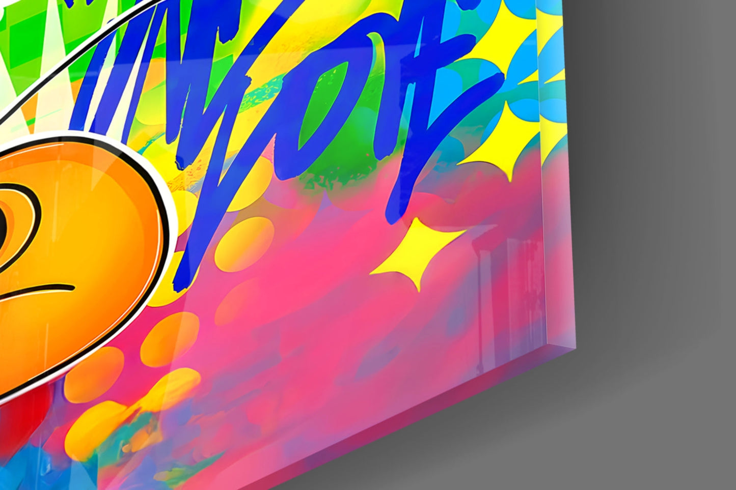 Mickey in the World of Brands Glass Wall Art || Designer Collection