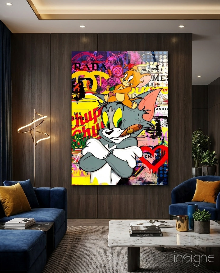 Tom and Jerry: Street  (Glass Art)