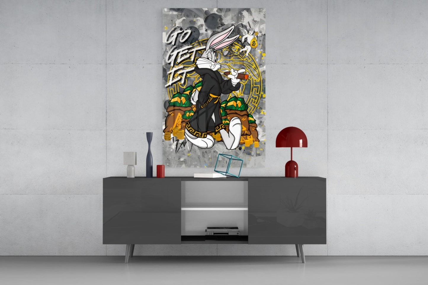 Bugs Bunny: The Game of Wealth Glass Wall Art || Designer Collection