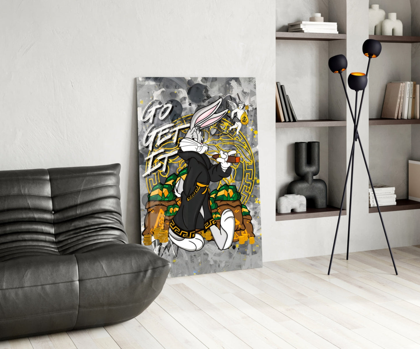 Bugs Bunny: The Game of Wealth Glass Wall Art || Designer Collection