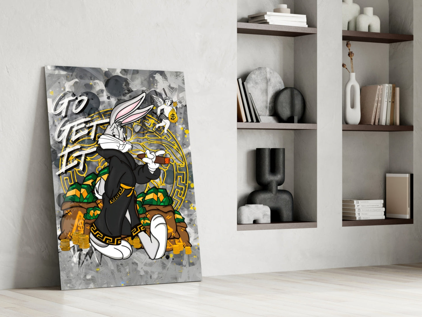 Bugs Bunny: The Game of Wealth Glass Wall Art || Designer Collection
