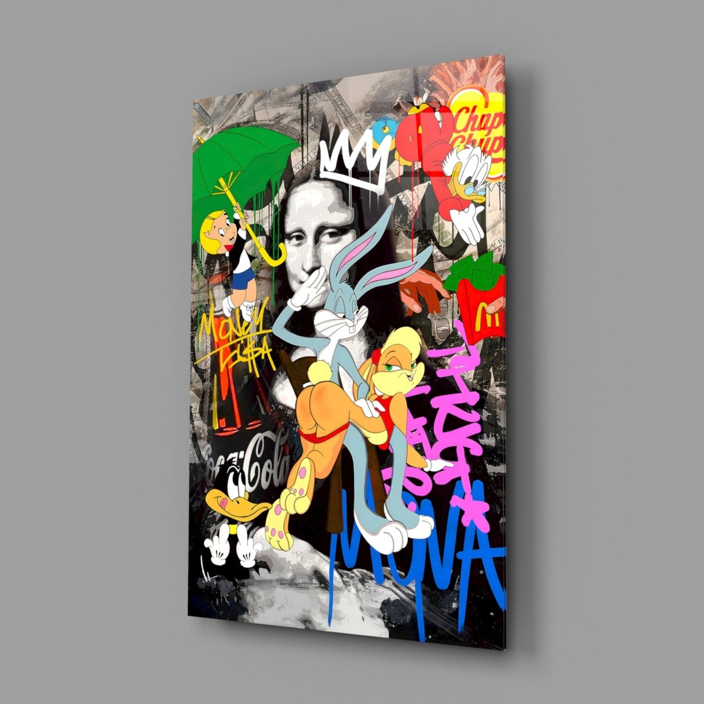 Mona Lisa: Pop Art Mayhem (Glass Wall Art)