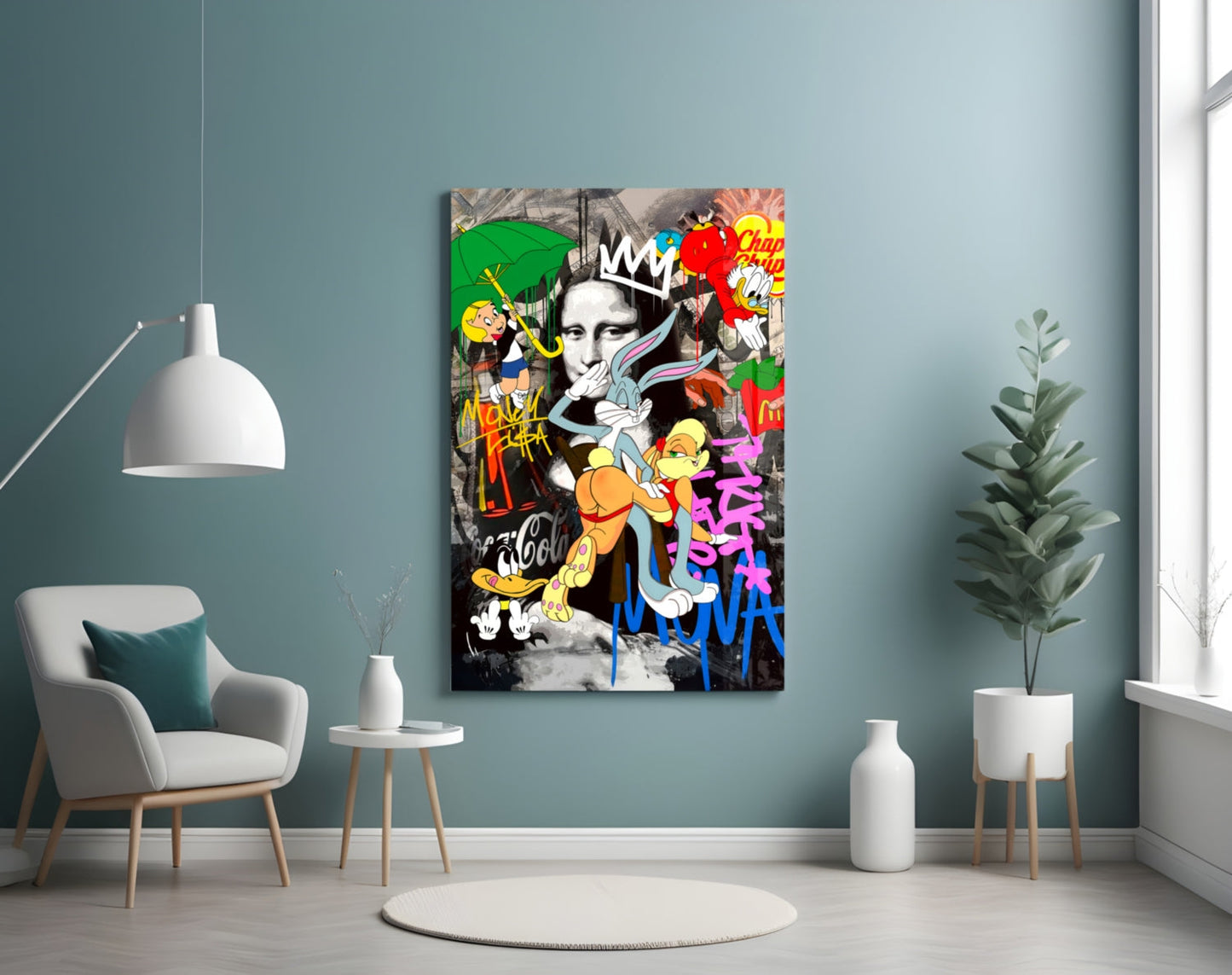 Mona Lisa: Pop Art Mayhem (Glass Wall Art)
