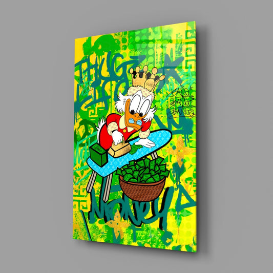 Scrooge McDuck: The Golden Throne Glass Wall Art || Designer Collection