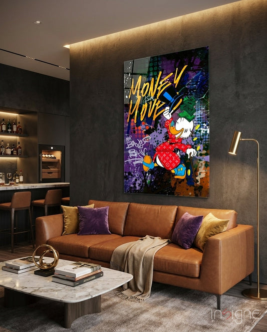 MONEY MOVE: Luxury Duck (Glass Wall Art)