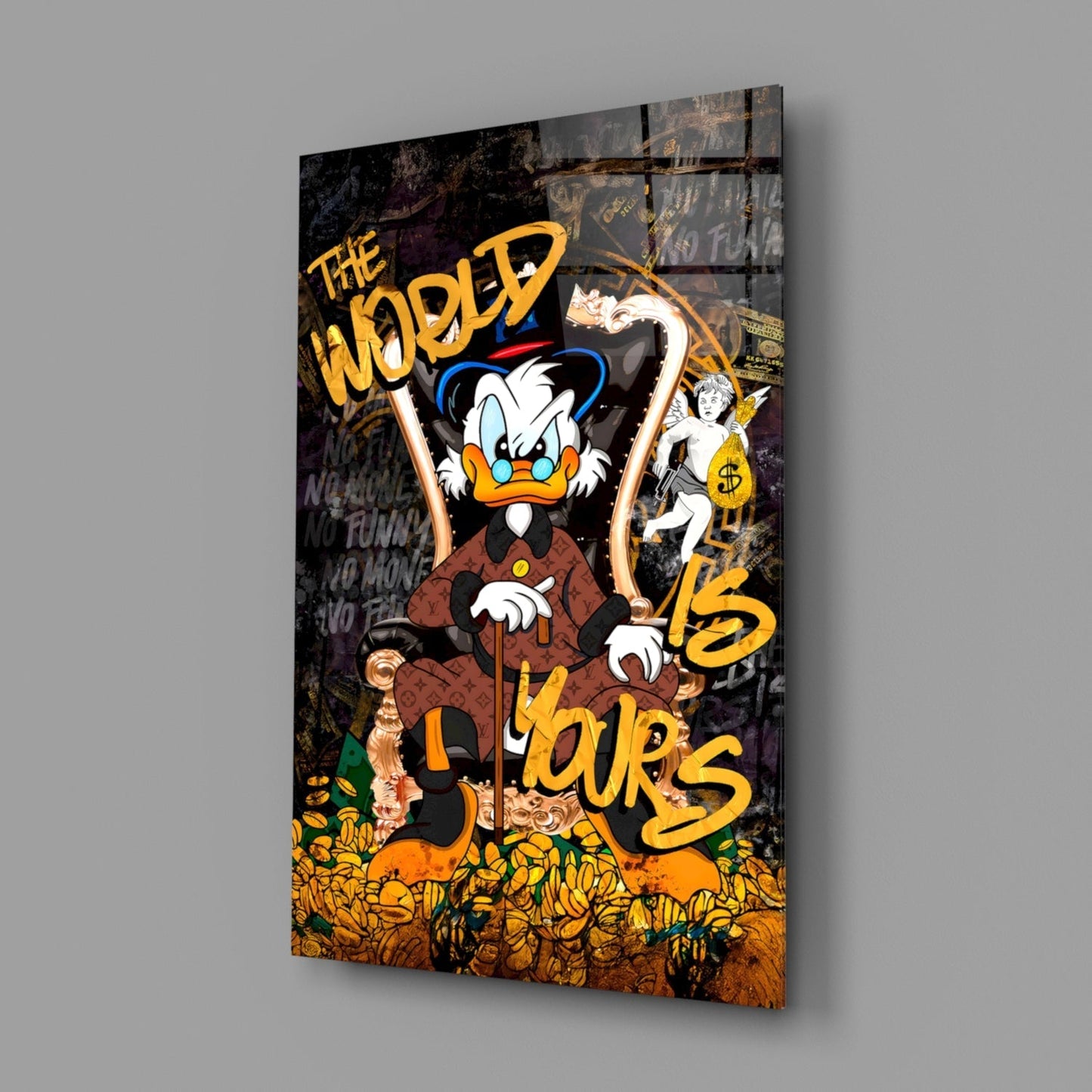 Owner of the World: Urban Billionaire Glass Wall Art || Designer Collection