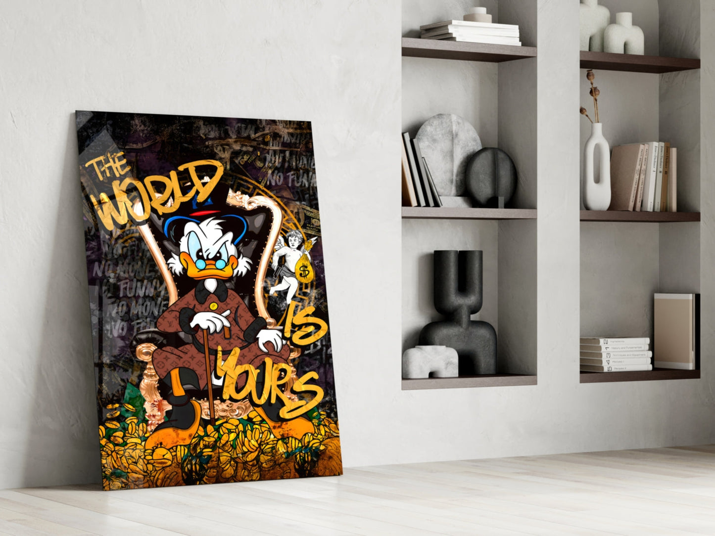 Owner of the World: Urban Billionaire Glass Wall Art || Designer Collection