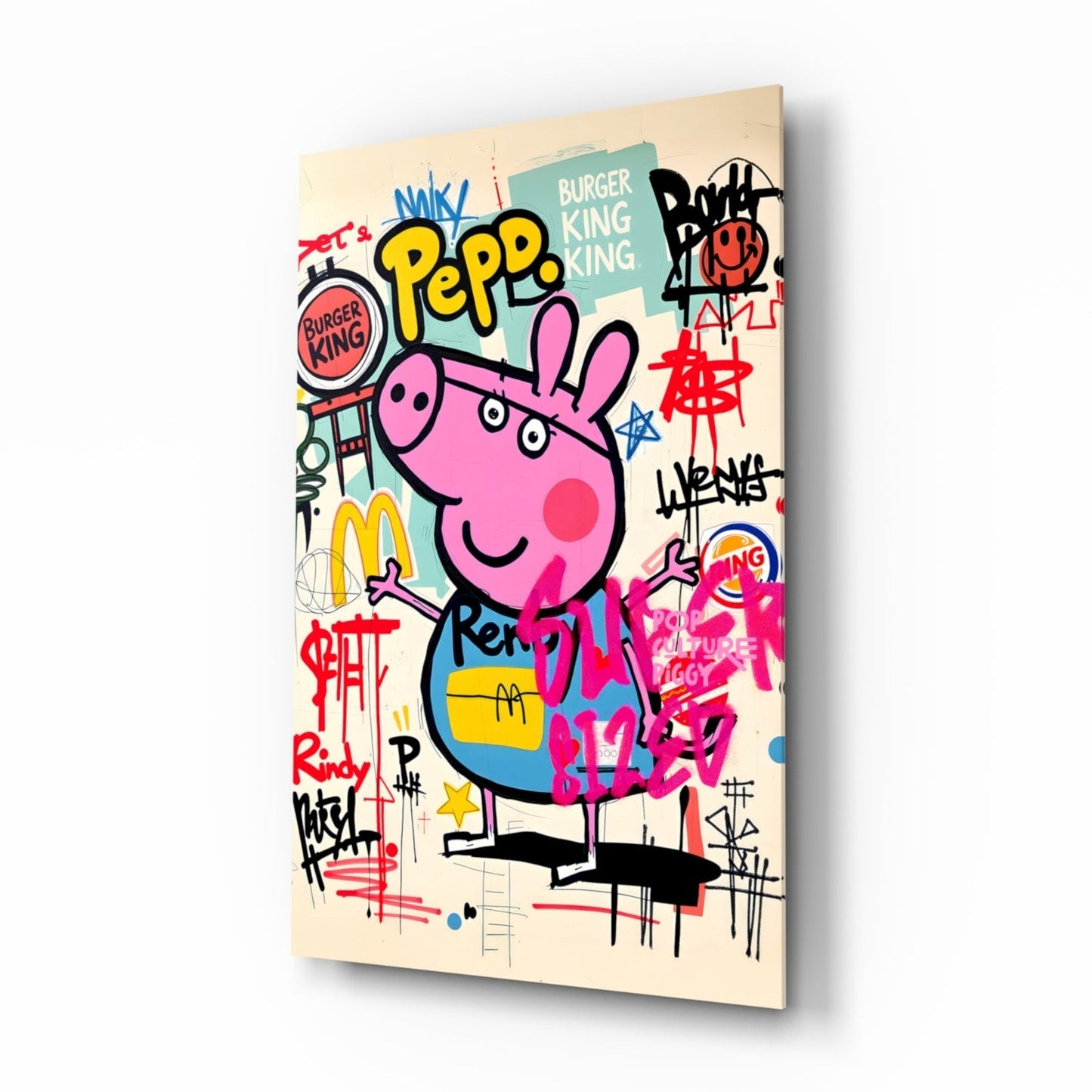 Urban Peppa Glass Wall Art || Designer Collection