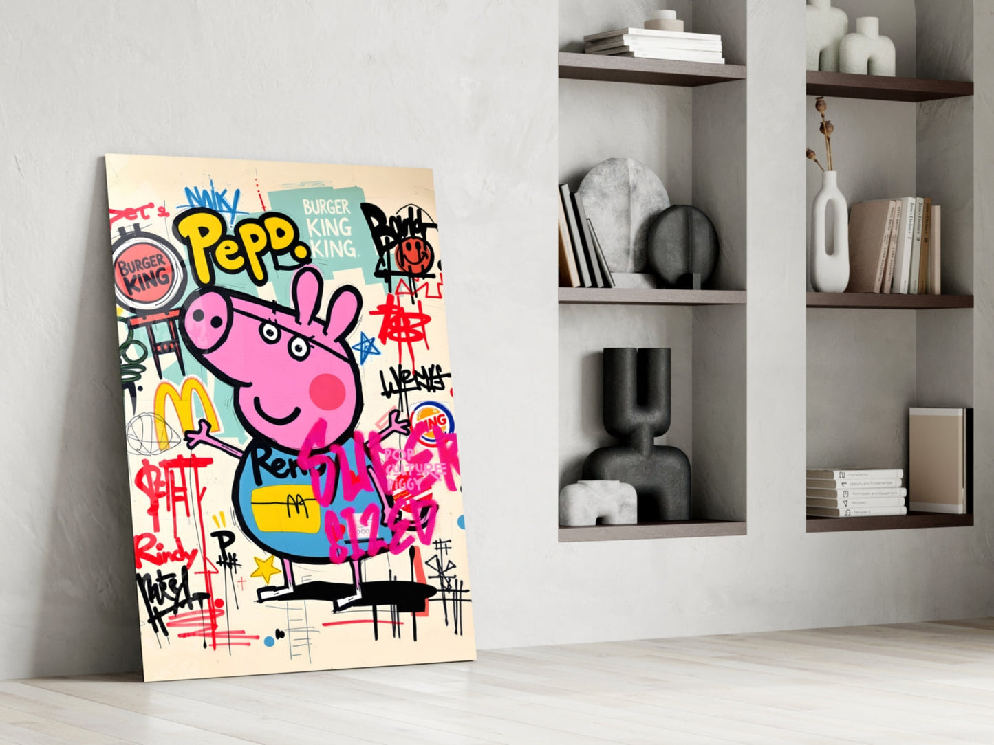 Urban Peppa Glass Wall Art || Designer Collection