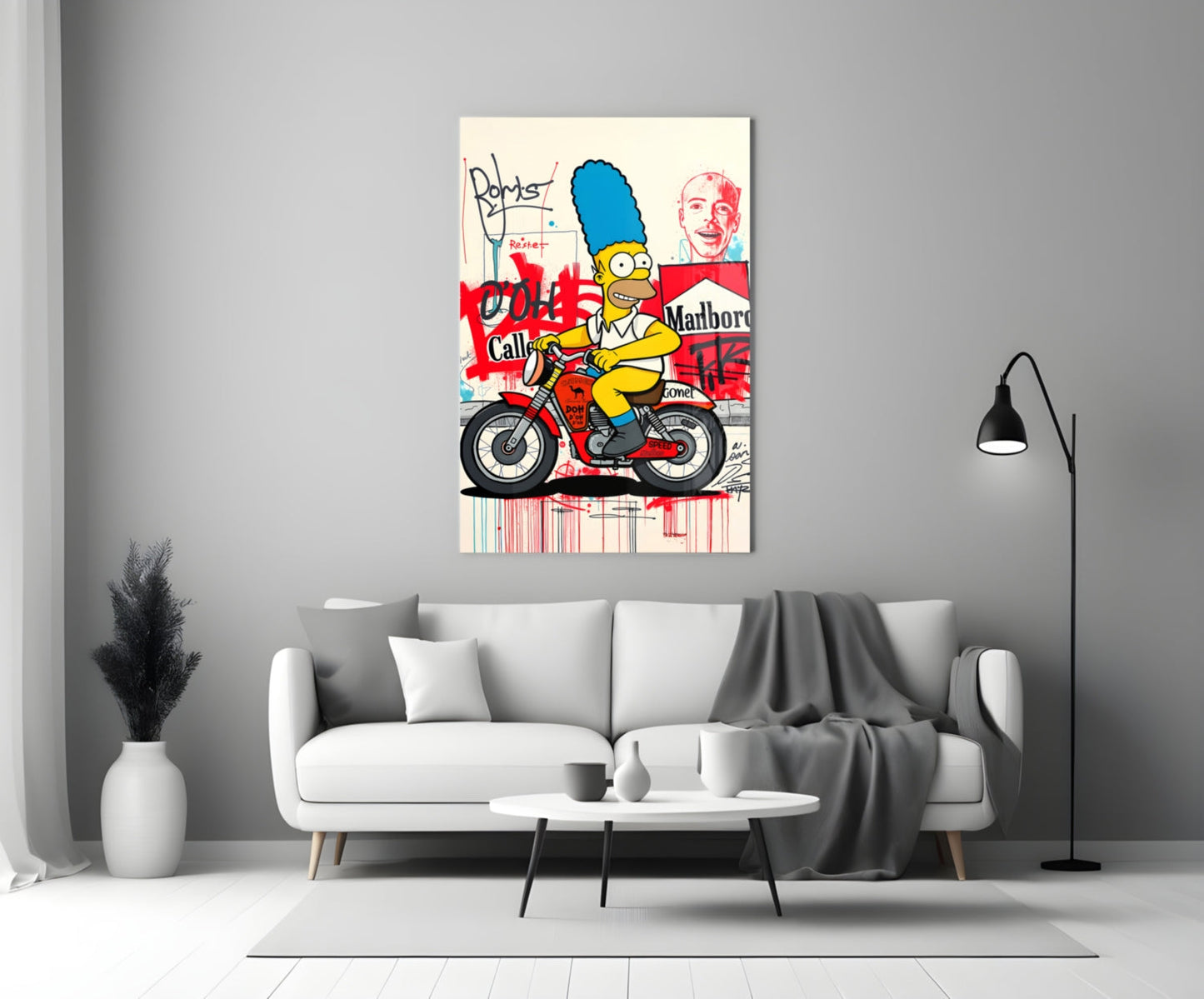 Homer's Street Art Glass Wall Art || Designer Collection