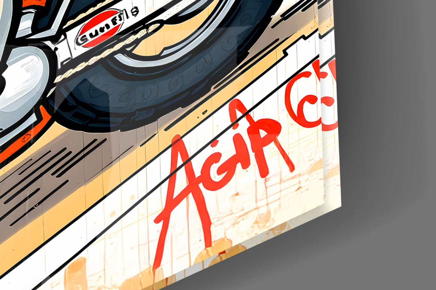 Biker Homer Gulf Style Glass Wall Art || Designer Collection