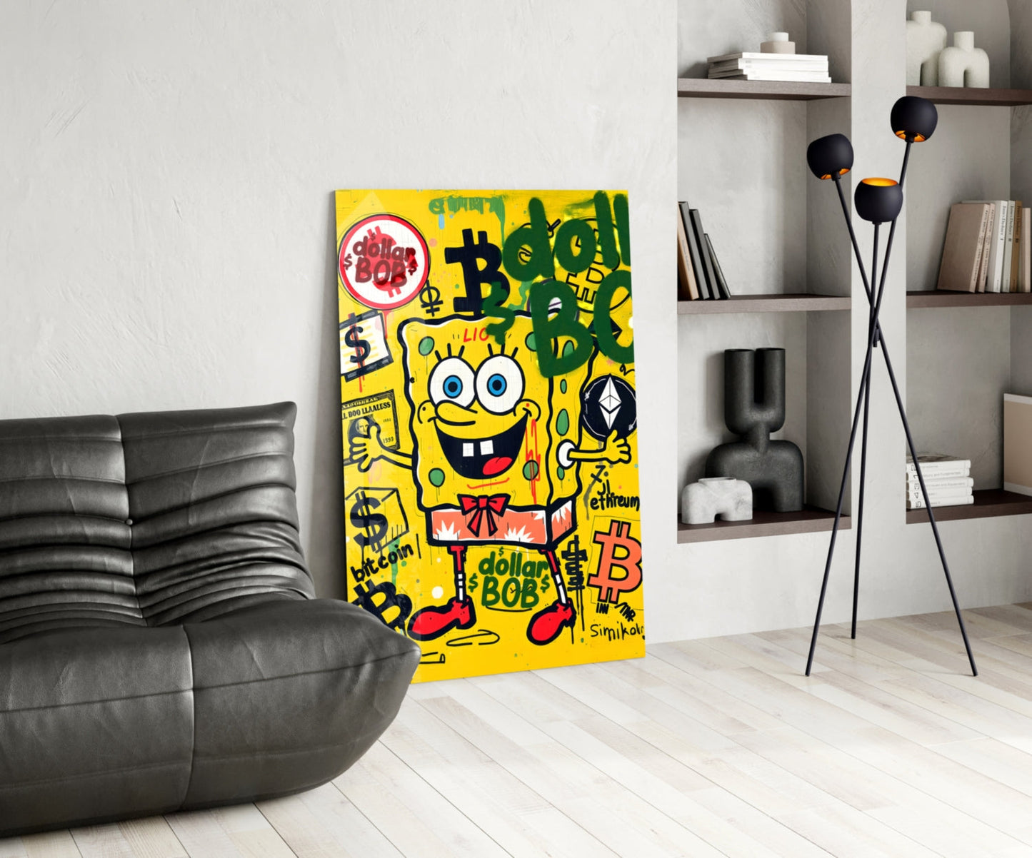 Crypto SpongeBob Glass Wall Art || Designer Collection