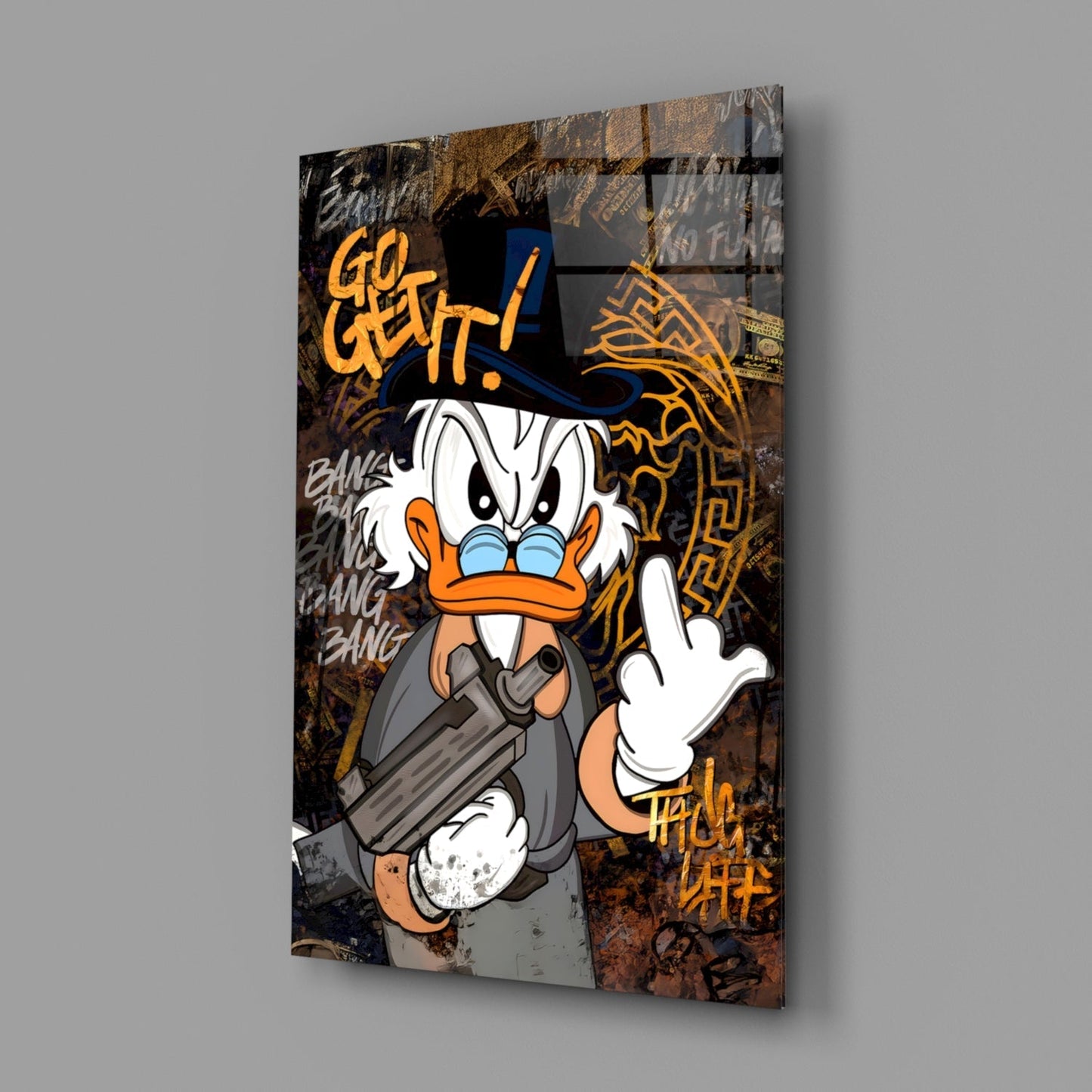 The Rebel Face of Scrooge Glass Wall Art || Designer Collection