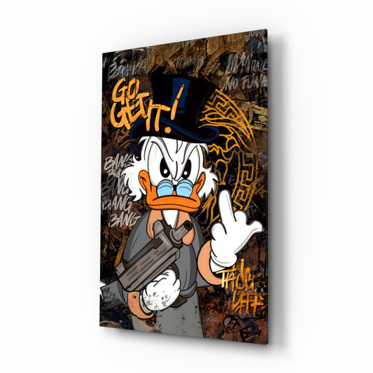 The Rebel Face of Scrooge Glass Wall Art || Designer Collection