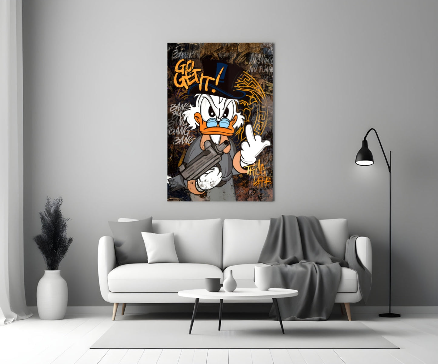 The Rebel Face of Scrooge Glass Wall Art || Designer Collection