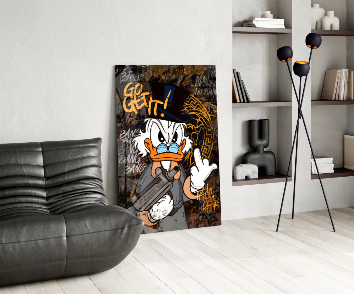 The Rebel Face of Scrooge Glass Wall Art || Designer Collection