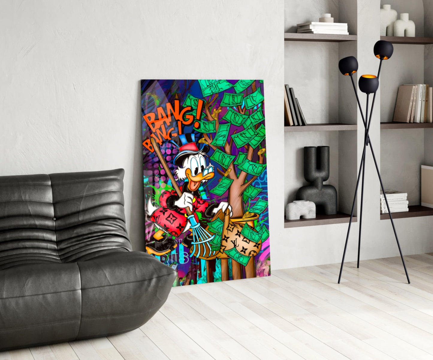 Scrooge's Cash Harvest Glass Wall Art || Designer Collection