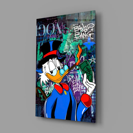 The Luxury Rebel Scrooge Glass Wall Art || Designer Collection